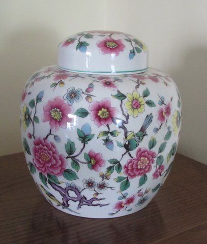 James Kent Old Foley Staffordshire Chinese Rose Ginger Jar