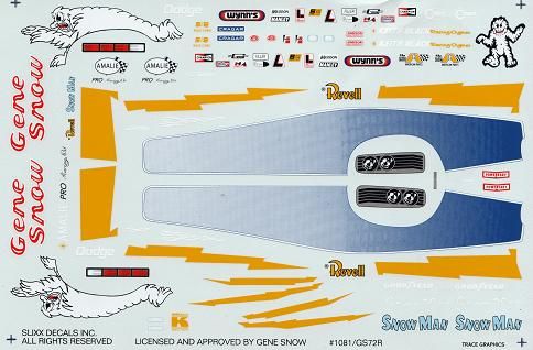 Gene Snow Snowman NHRA Decals Jake Johnson 1081