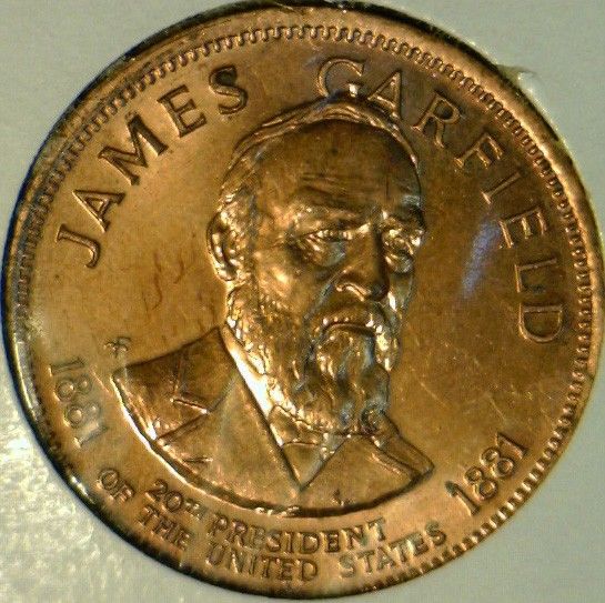 James A Garfield Franklin Mint Commemorative Bronze Medal Token Coin