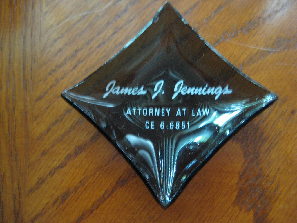 James J Jennings Attorney at Law Smoked Glass Dish
