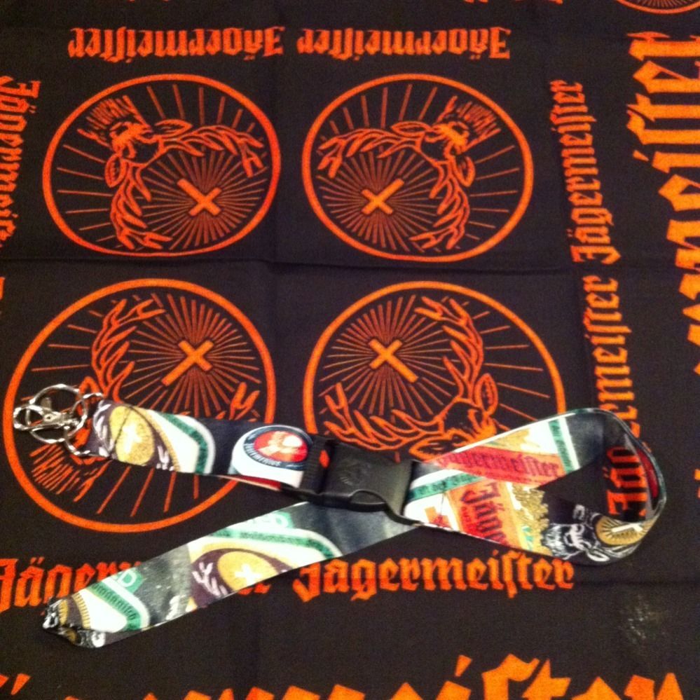 Jagermeister Lanyard and Bandana New Clip Key Chain Detachable Jager