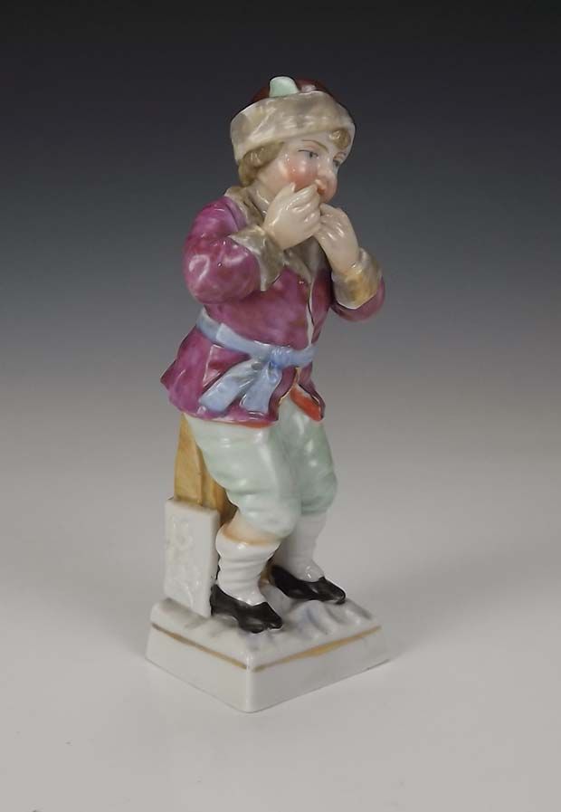 Antique Dresden Porcelain Januarius Boy Figure