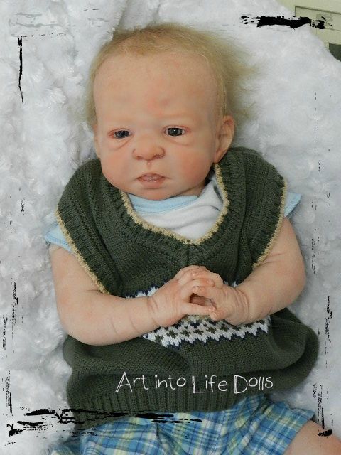 Reborn Baby Boy Infant OOAK Doll Jamie Olga Auer Sculpt