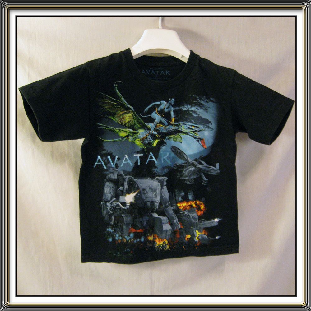 James Cameron Avatar Boys Black Short Sleeve T Shirt Size 6 7