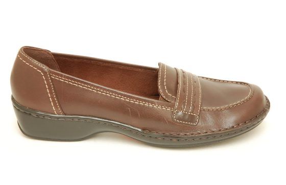 74 Clarks Jaye Loafer Clog Mule Shoe Brown 6 M