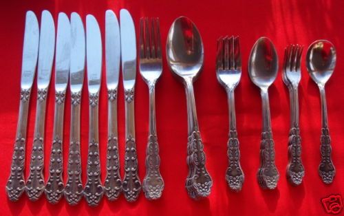 National Stainless Flatware Nancy 1 Flower 38 PC Lot