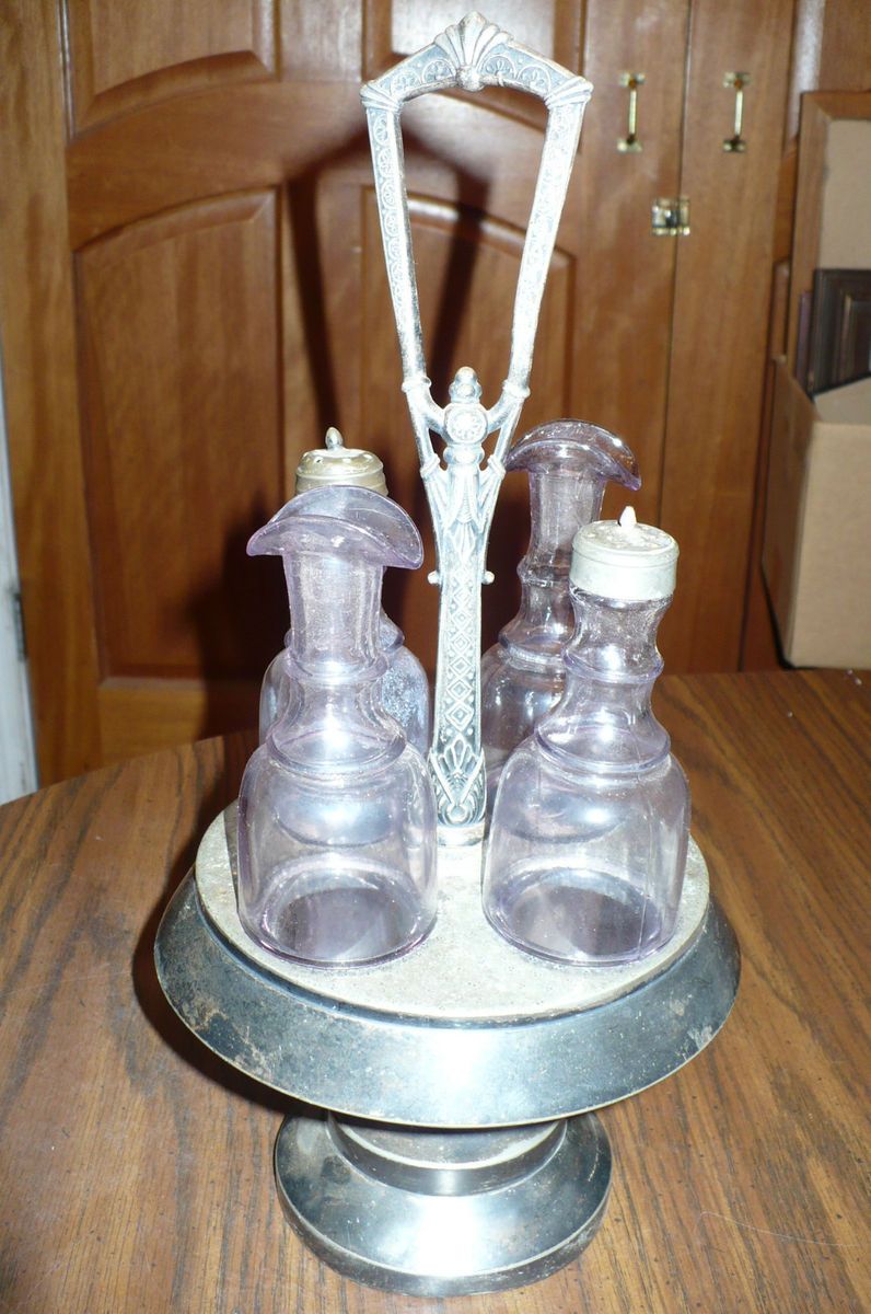  Vintage Cruet Caster Set silver plate 2925 JAMES W TUFTS Boston1850 99