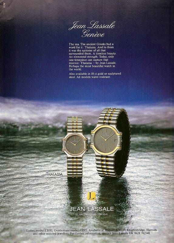 Jean Lassale Watch Advertisement 1986