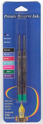 PK 2 Schmidt P900 Parker Ballpoint Refills Green Fine