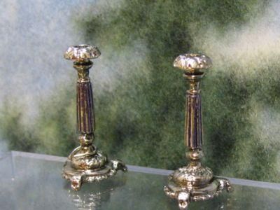 Dollhouse Column Candlesticks Jeannetta Kendall Silver JK604S