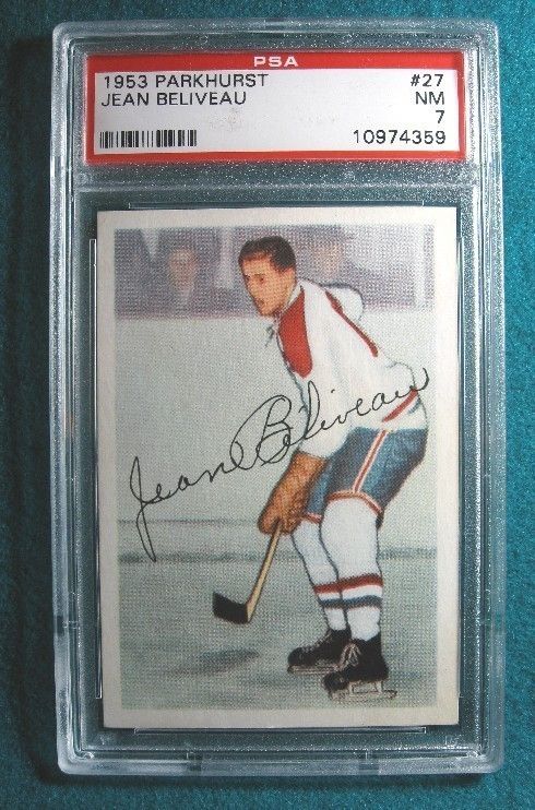 Jean Beliveau 1953 Parkhurst 27 Rookie RC PSA 7