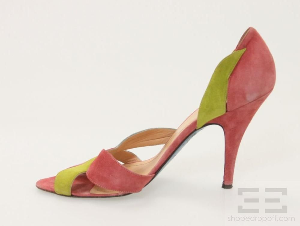 Jean Michel Cazabat Multicolor Suede Cutout Heels Size 39