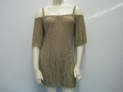 New Jenny Packham Gold Metallic Dress No Tags