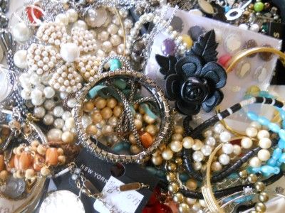 Huge Vintage Now Costume Jewelry Junk Craft Salvage Repair Rhinestone