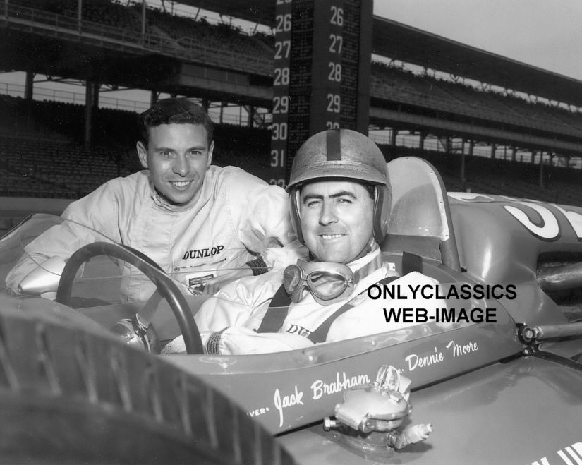 1964 Jack Brabham Jim Clark Indy 500 Auto Racing Photo