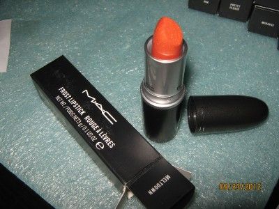 NIB MAC Frost LIPSTICK Gorgeous MELTDOWN 100% Authentic BRIGHT ORANGE