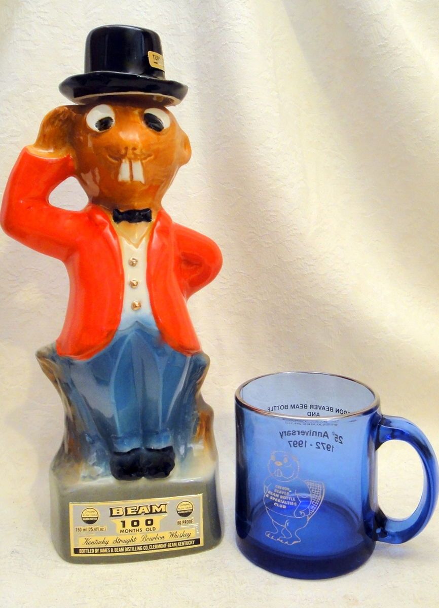 VINTAGE1977 Jim Beam Beaver Valley Club Decanter 1997 Oregon Beaver