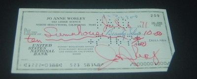 Inventory Clean Out Laugh in Star Jo Anne Worley Signed Check