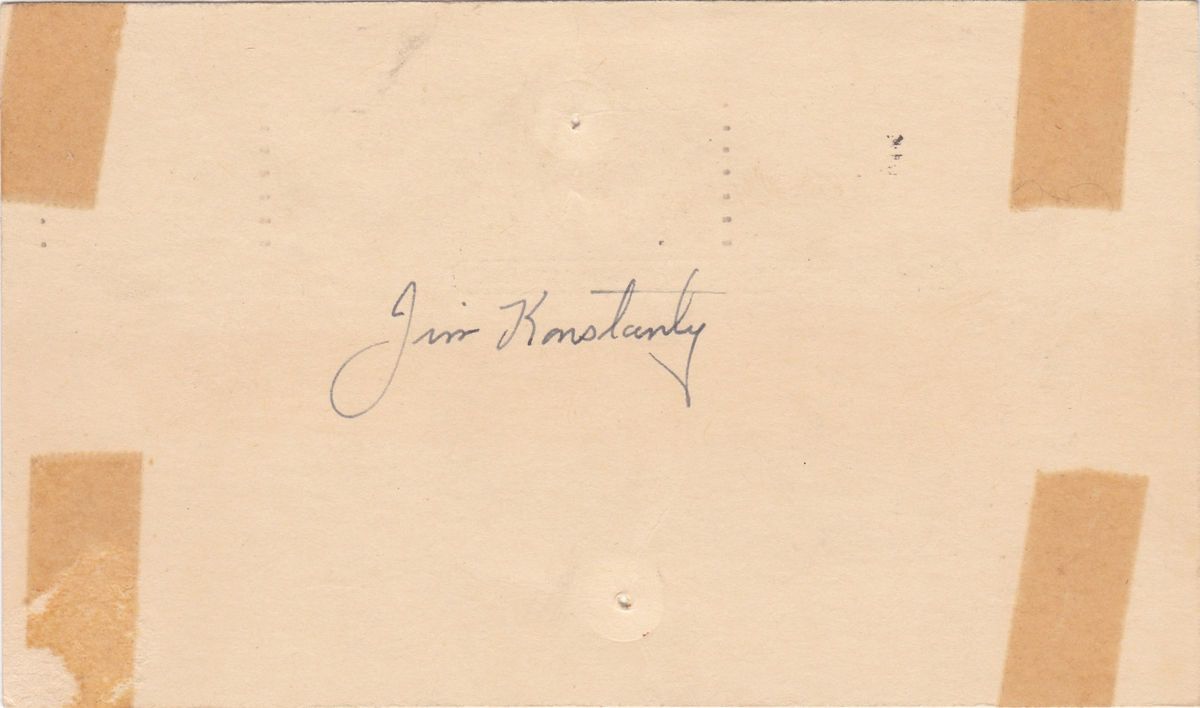 Jim Konstanty Autograph GPC 1950 MVP Phillies Died 1976