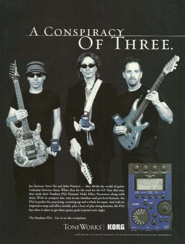 G3 STEVE VAI JOE SATRIANI JOHN PETRUCCI 2002 KORG PANDORA PX4