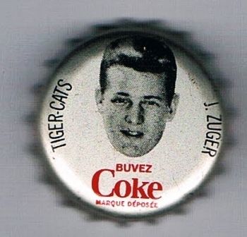 1965 Coke Caps CFL French 100 Joe Zuger