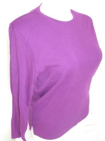 St Johns Bay LS Crewneck Top in Purple Size 3X