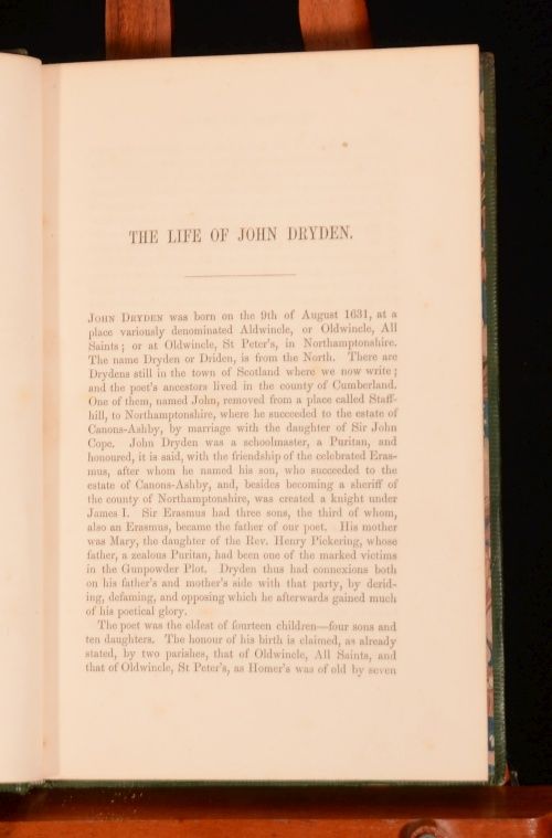 1862 2vol The Poetical Works of John Dryden Life Critical Disseration