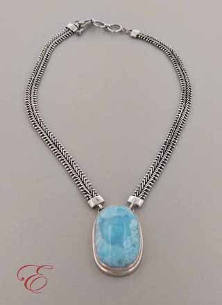 Marahlago Laurie Larimar Sterling Silver Necklace  