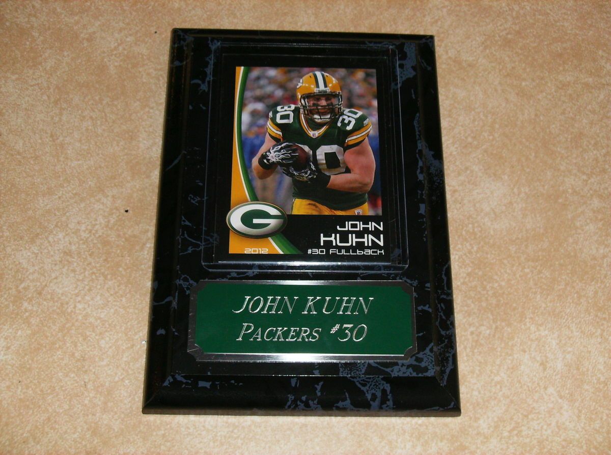 John Kuhn Packers Wall Plaque with 2012 Police Set Card 9  