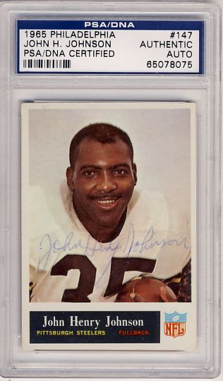 PSA DNA Signed 1965 Philadelphia John Henry Johnson 75  