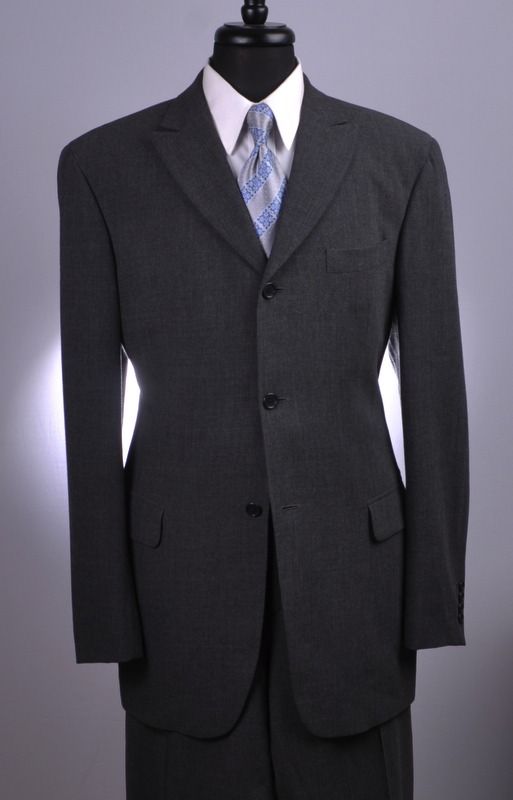 ISW John Varvatos Mainline Gray Italian 3Btn Suit 42L 42 L  