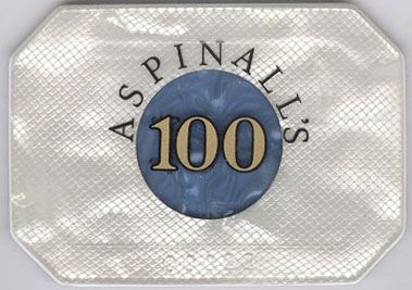 RARE £100 Aspinalls London Obsolete Plaque  