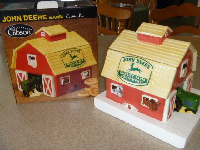 John Deere Barn Cookie Jar by Gibson New in Box Cute  