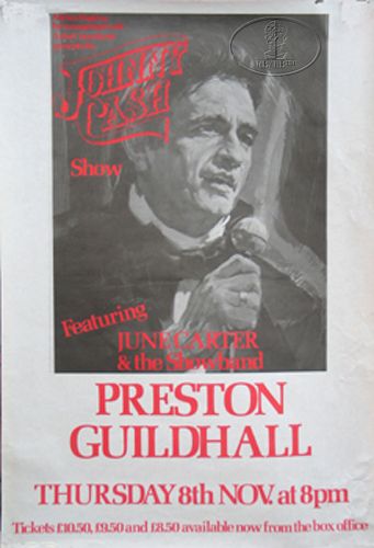 Johnny Cash 1990 UK Concert Poster June Carter Family  