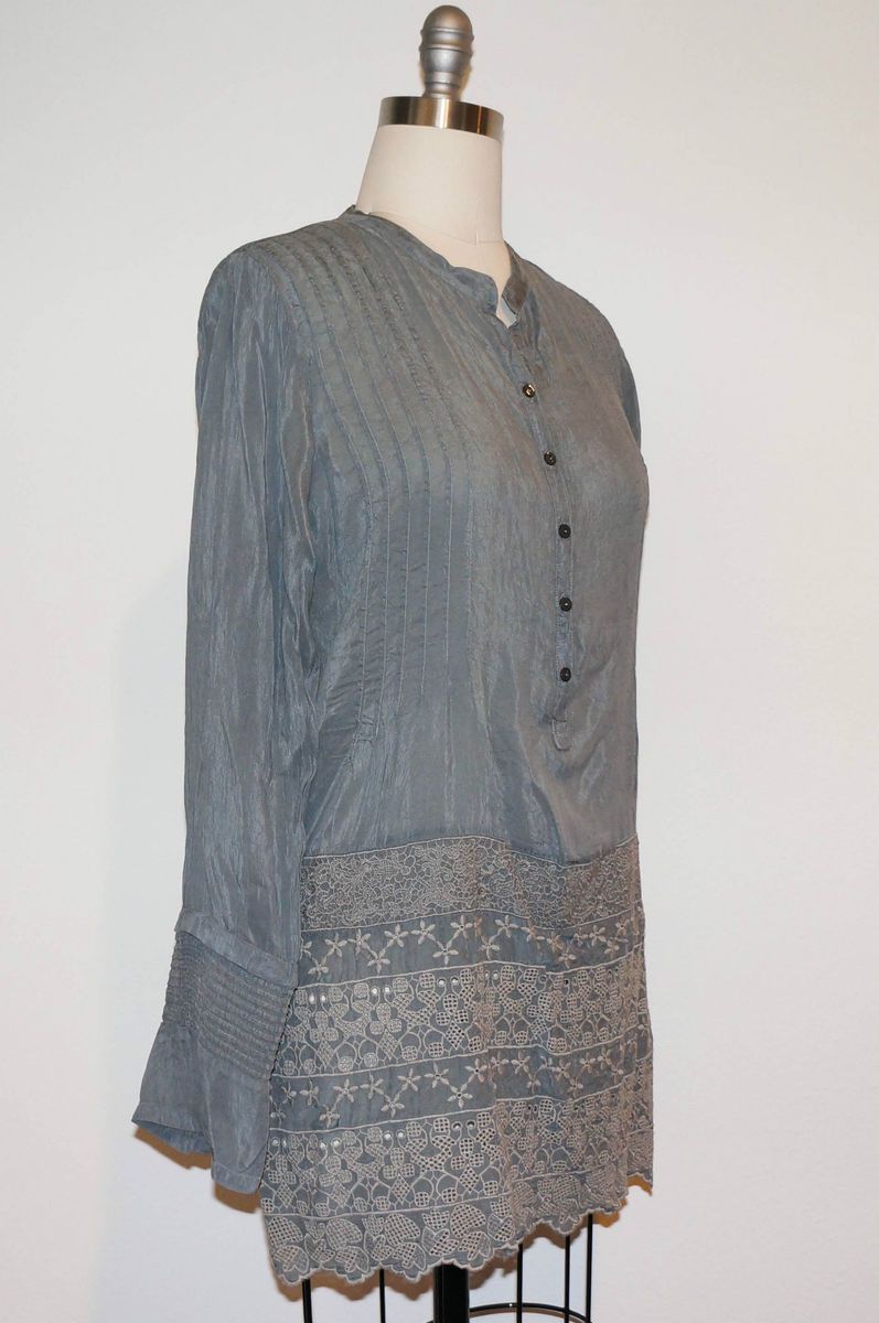 Johnny Was Thunder Rayon Long Sleeve Tunic S  