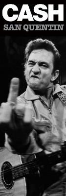 Johnny Cash Middle Finger DOOR POSTER Bird Man in Black  