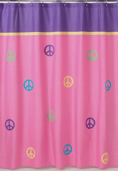 JoJo Designs Groovy Peace Sign Pink Teen Bath Decor  