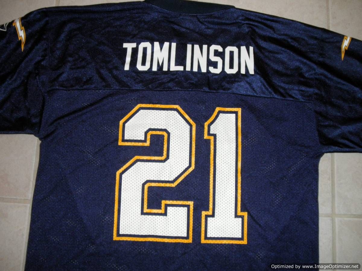 LaDainian Tomlinson 21 San Diego Chargers Jersey Large Reebok NFL Football L SS  