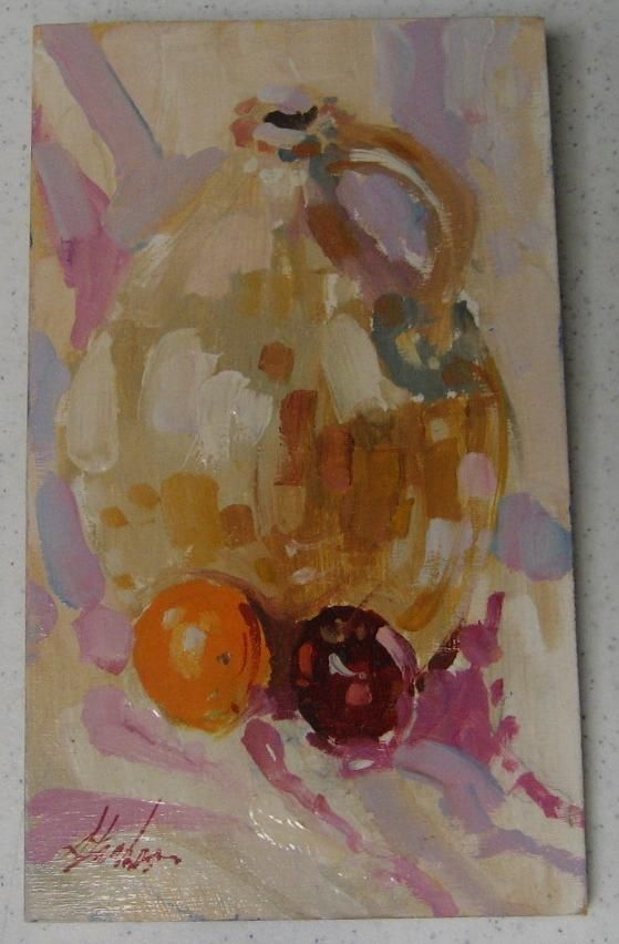 Vintage David Laakso Fruit Pitcher Cape Cod Painting  