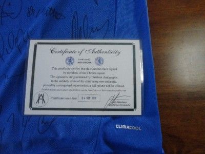 2012 2013 Chelsea home signed soccer jersey with COA  