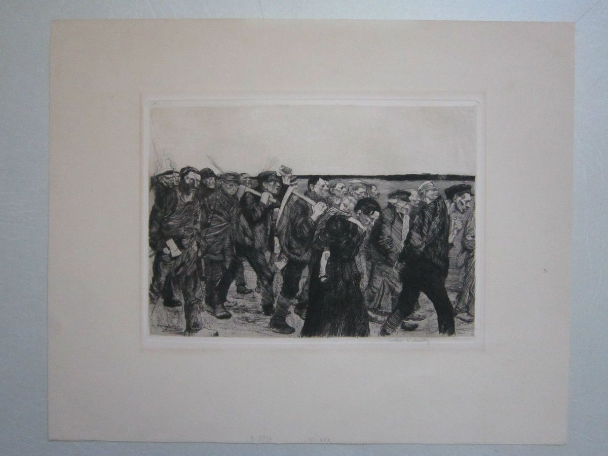 KATHE KOLLWITZ THE WEAVERS REVOLT ETCHING LISTED ARTIST VINTAGE