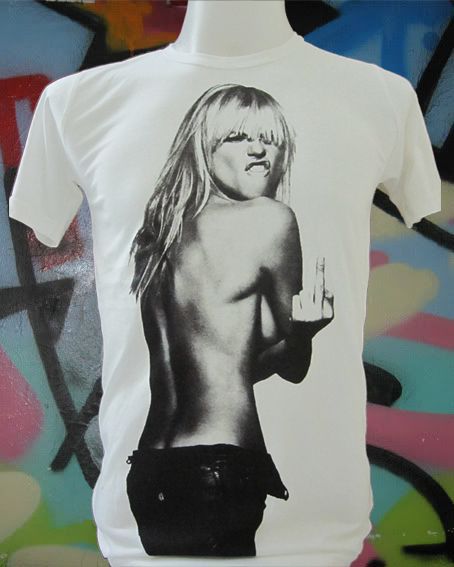 Kate Moss Middle Finger Rock T Shirt