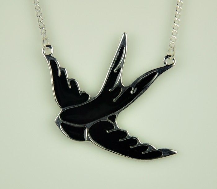 Black Dove Necklace Tattoo Ink Bird Kat Von D Rockabill