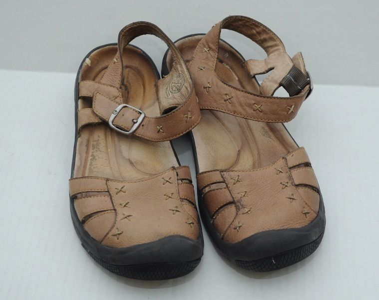 Womens Tan Leather Keen Sandals Mary Janes Size 7