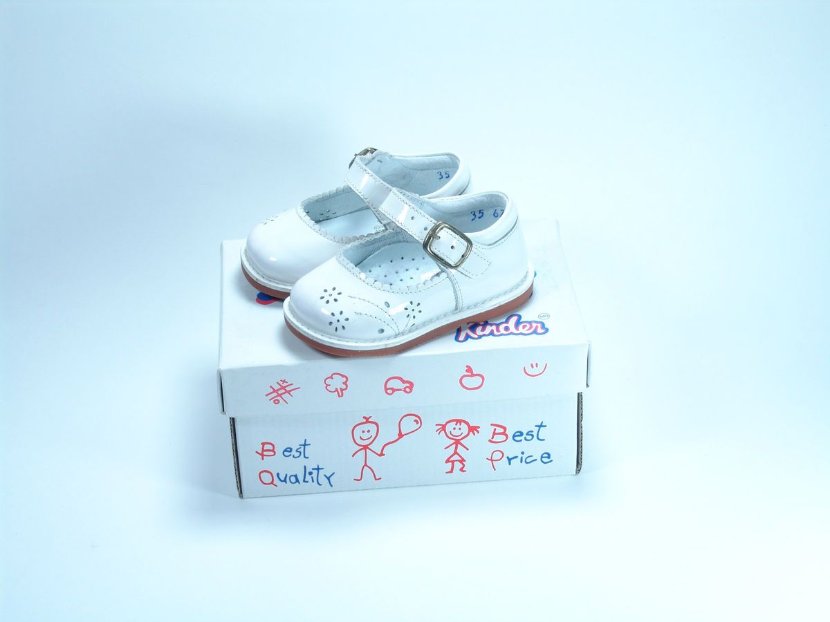 New Baby Girl White Dress Shoes Leather Best Quality Kinder