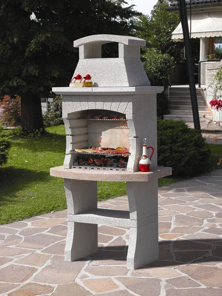 Stone Charcoal Wood BBQ Sunday Grill Dakar Outdoor Kitchen