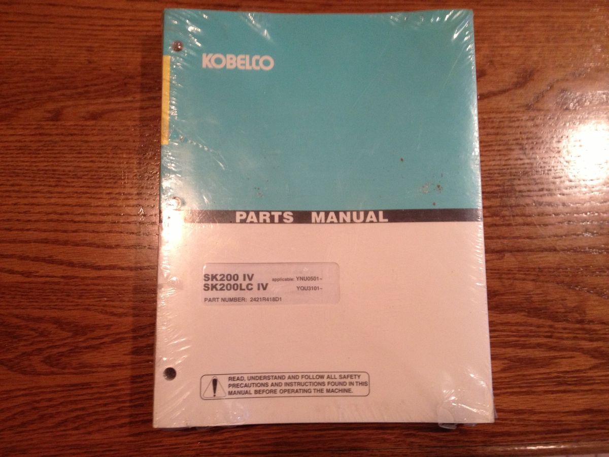 Kobelco SK200 IV SK200LC IV Excavator Parts Manual Original OEM Book