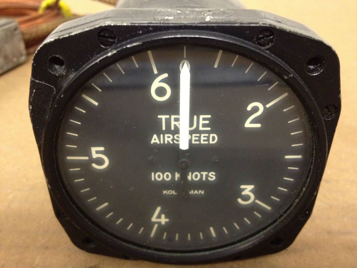 Kollsman True Airspeed Indicator Serviceable