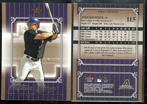 Arizona Diamondbacks Davenport IA Josh Kroeger Rookie