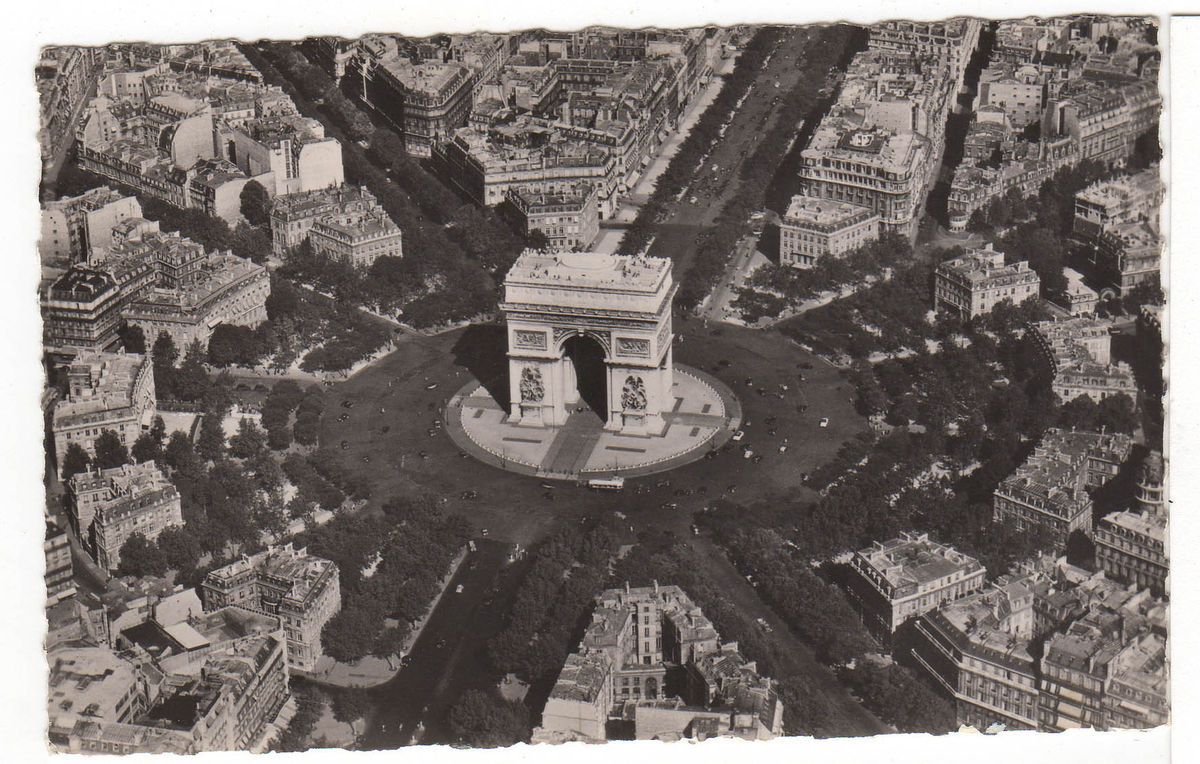 Paris France Real Photo Postcard La Place de LEtoile Et LArc de